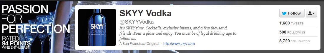 Why Skyy Vodka, Why dont you follow back?