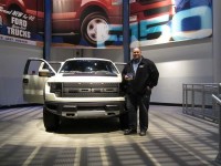 Craig beside the 2013 Ford Raptor SVT at the Ford Rouge Factory in Dearborn, Michigan